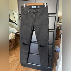 7 for all mankind b(air)‎ black denim "the ankle skinny" size 28